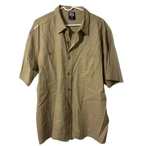 Enyce Sean Combs Khaki Linen Blend Button Down Shirt Size 2XL